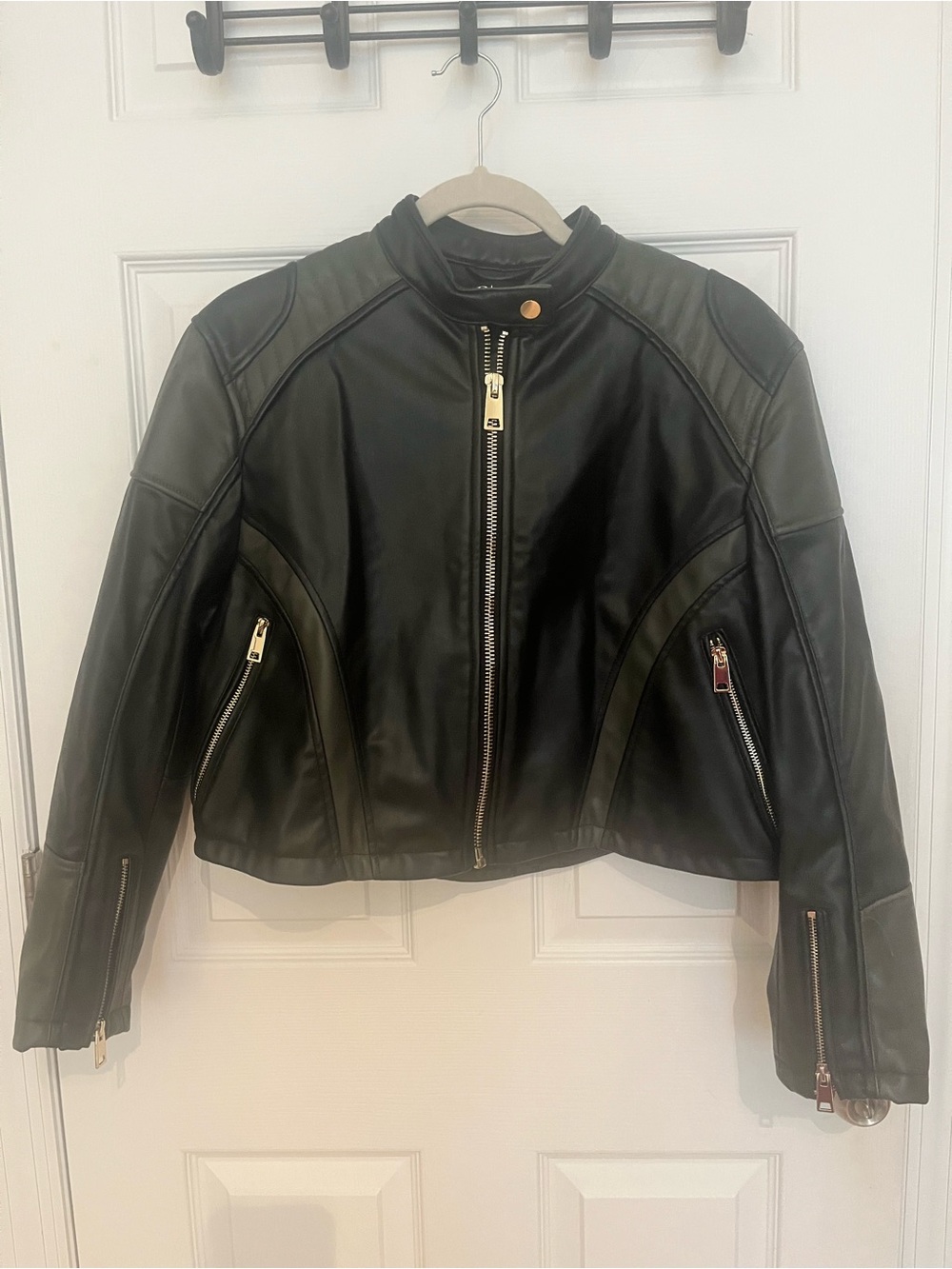 Zara Black Women's Faux Leather Moto Jacket